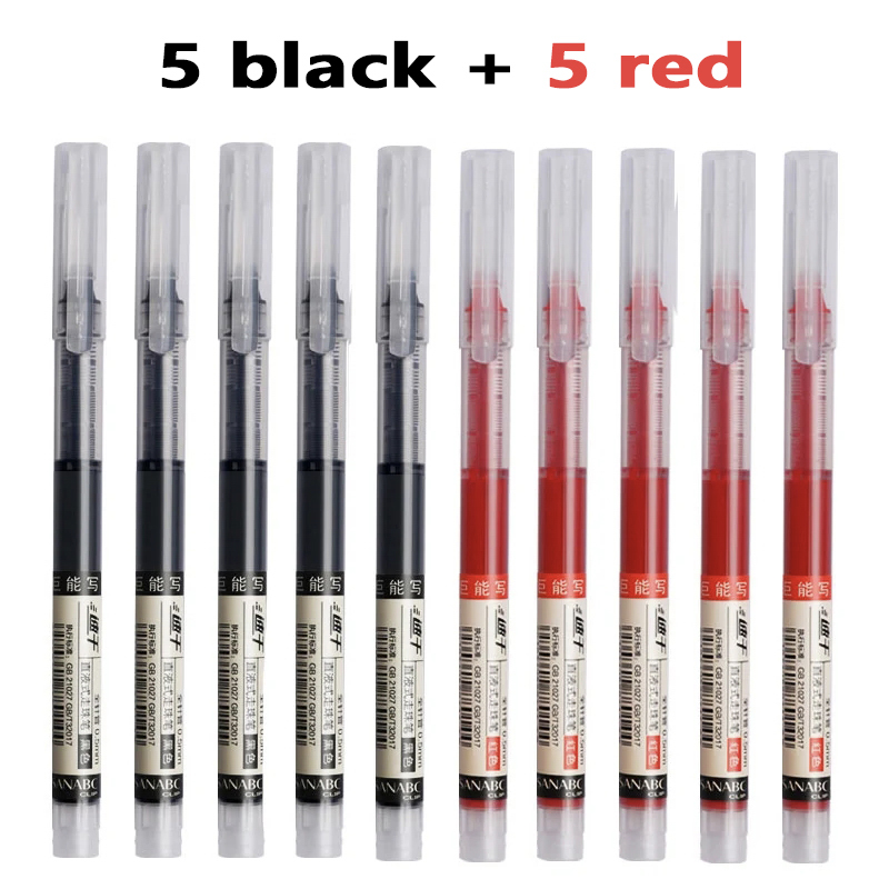 Set Pixuri Gel - 12 Buc - Vârf Scriere 0.5mm - Cerneală Uscare Rapidă - Negru, Roșu, Albastru și Culori: Albastru