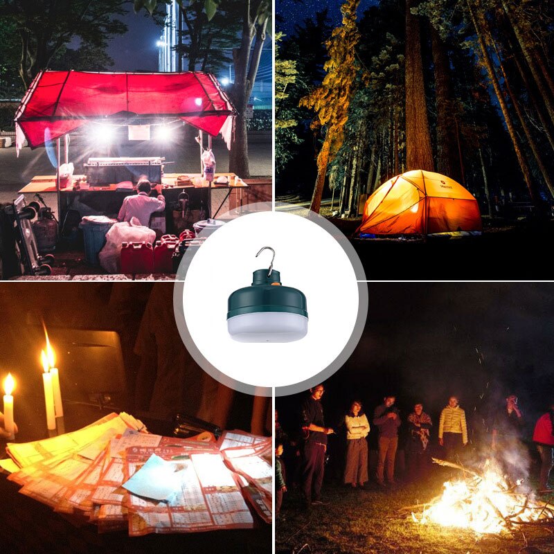 Outdoor LED Emergency Lights USB Rechargeable 50W/100W/150W Waterproof Portable Hook Up Tent Camping Lamp Home Flashlight