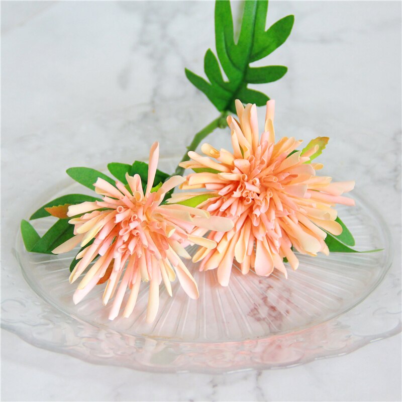 Super beautiful!crab claw chrysanthemum artificial flower bouquet simulation decoration wedding flower wall shooting props: orange