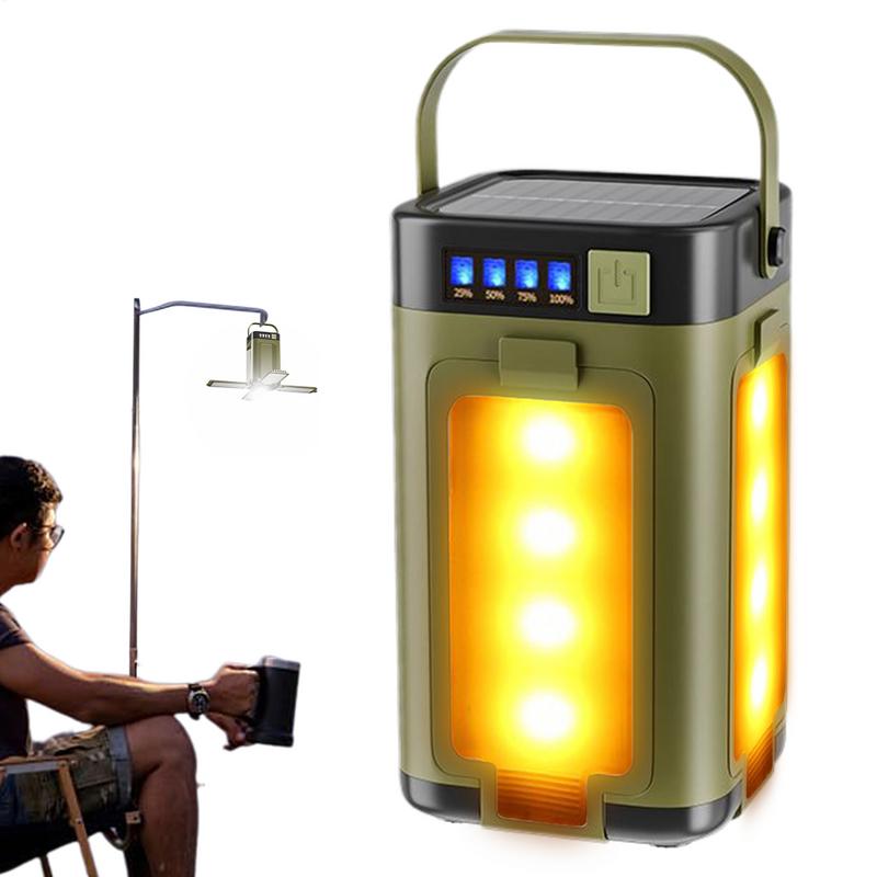 Kamplamp Tentverlichting voor kamperen Zonne-energie Draagbaar 6 modi Dimbaar met 90 graden Uitbreidbaar 4 Led Voor Wandelen Patio Tent Power