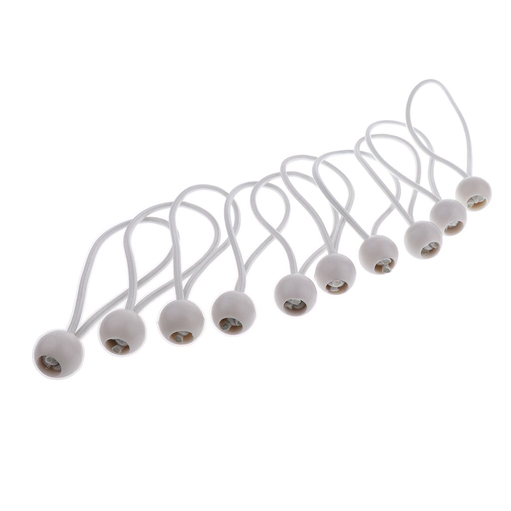 Cuerda elástica de 16cm/6,3 pulgadas, correa de amarre, dosel Blanco/Negro, 10 Uds.: Blanco