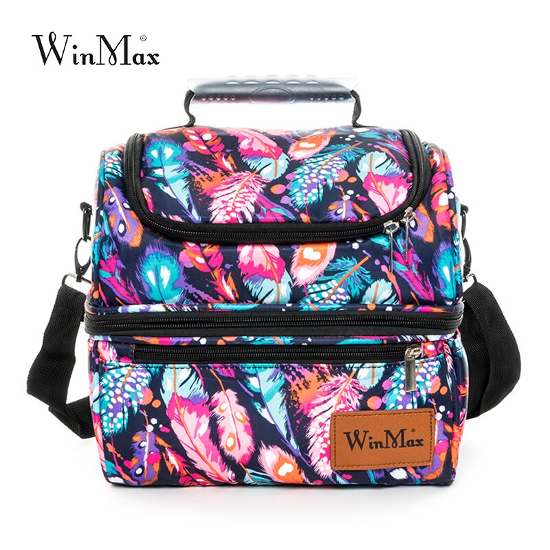 Lonchera térmica Winmax con aislamiento de aluminio, bolsa de nailon impermeable para Picnic, fruta, bolso grande, bolsa de nevera familiar: XWI3-019