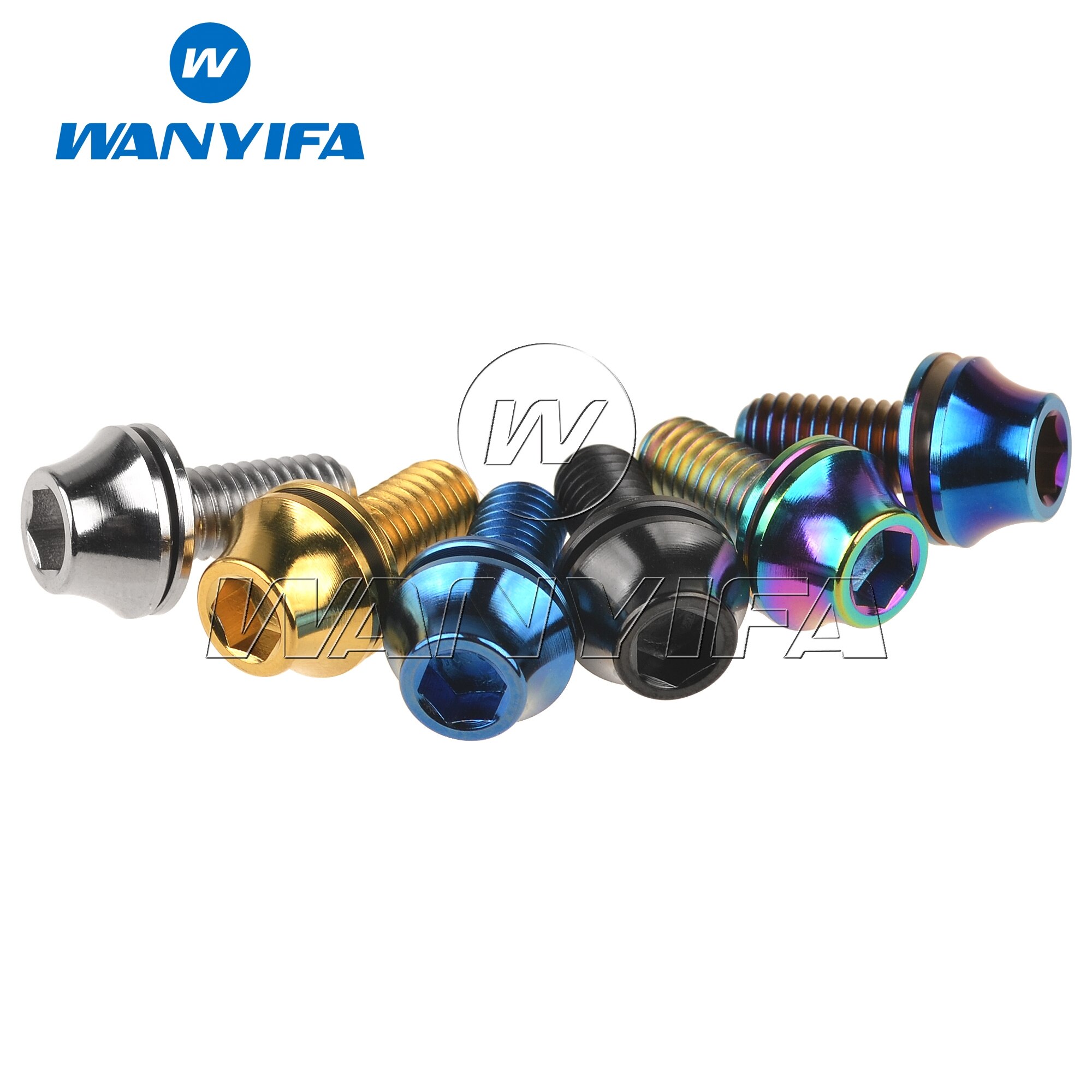 M5x12mm Wanyifa Titanium Ti Bolt with Washers for Bicycle Water Bottle Cage Hex Bolts
