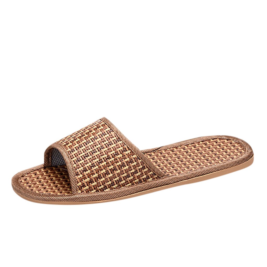 Kvinders herre unisex par stok hjemmesko indendørs sko hjem halm sommer bambus sandaler og hjemmesko #åå