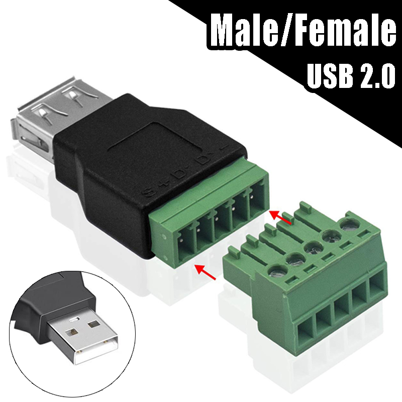 Connettore USB di tipo A spina USB A senza saldatura connettori adattatore USB 2.0 Jack tipo A spina maschio/femmina spine terminali A vite A 5 Pin