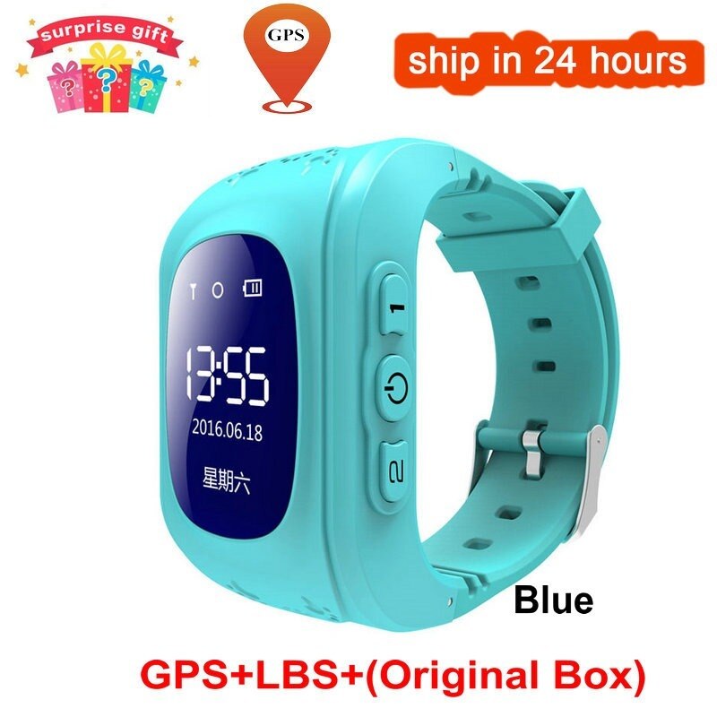 Chroniący przed zgubieniem dzieci inteligentny zegarek OLED lokalizator dzieci GPS sos monitor pozycjonowanie telefon z GPS zegarek dziecięcy zegarek IOS: niebieski