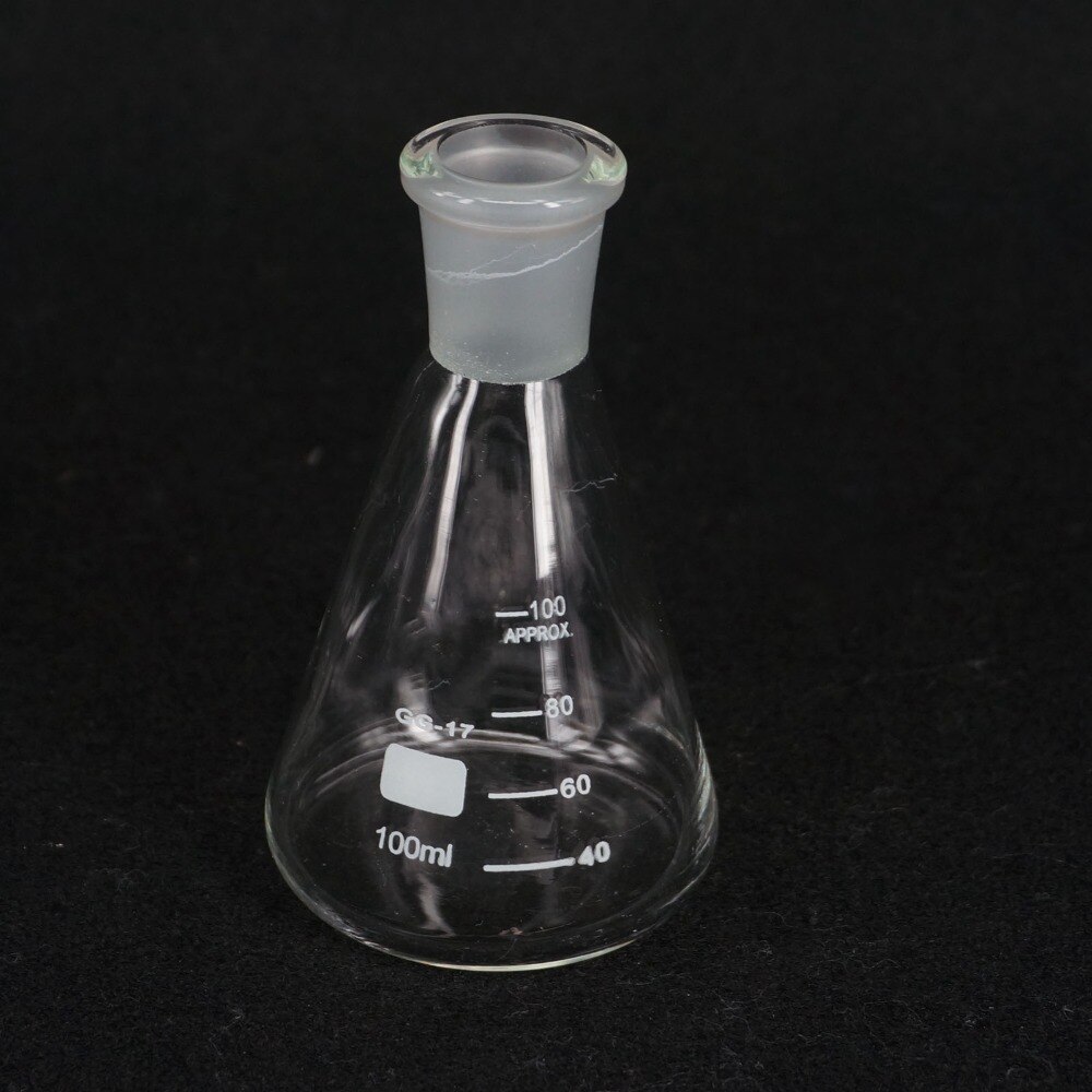 100ml Quickfit 19/26 Joint Lab Conical Flask Erlenmeyer Boro Glass Graduated