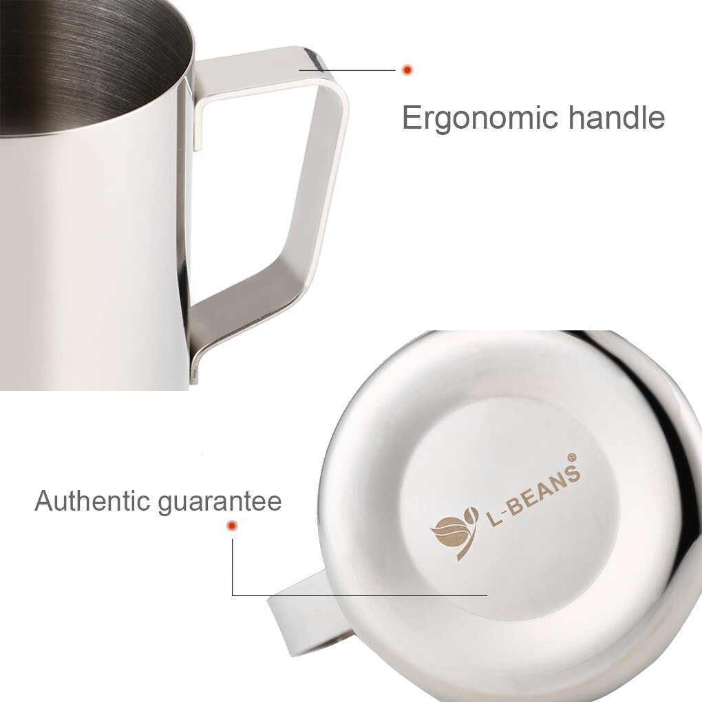 Dzbanek robić spieniania mleka z wbudowanym termometrem, stal nierdzewna (20 uncji/600 ml)