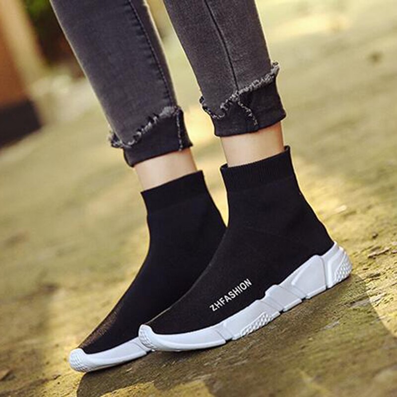 Covoyyar kvinder sokker støvler lange slanke over knæet høje støvler efterår vinter stretch stof kilesko kvinde wbs 850