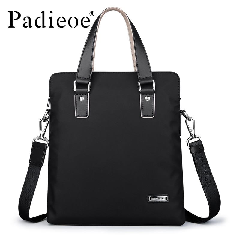 Padieoe nylon aktetas voor heren, waterdichte documententas, schoudertas voor heren, casual reistas