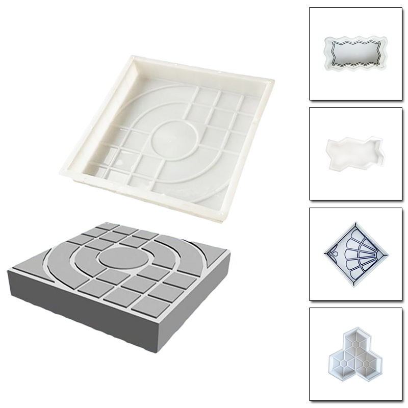 Diy Garden Villa Brick Path Maker Concrete Plastic Molds Road Path Paving Brick Tile Concrete Cement Mould Garden Decorations