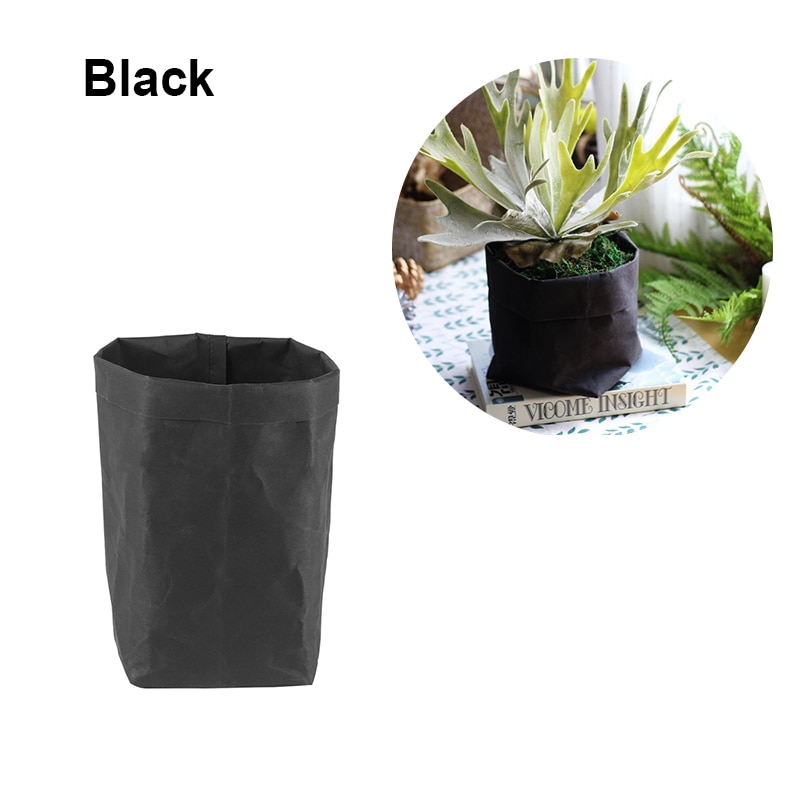 Washable Kraft Paper Bag Multifunction Shimmering Reuse Storage Bag Pots For Plant Flowers Home Decor