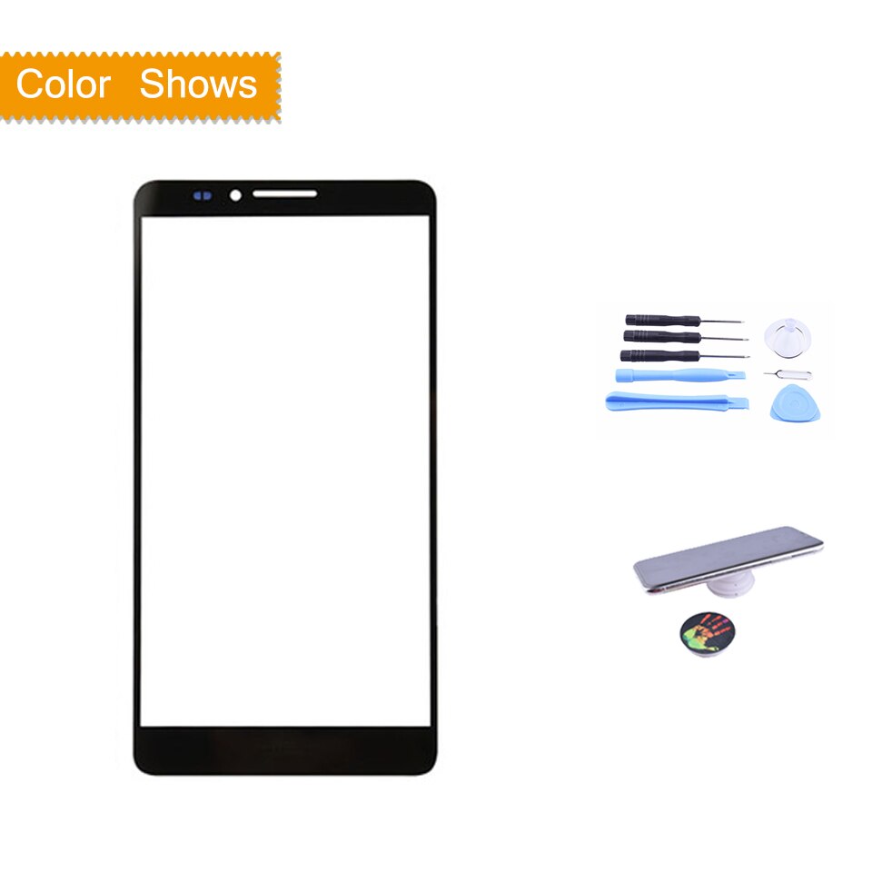 6.0 "para huawei ascend companheiro 7 sensor do painel de toque da tela toque digitador vidro frontal exterior nenhum lcd substituição MT7-L09 MT7-L10: black with gift