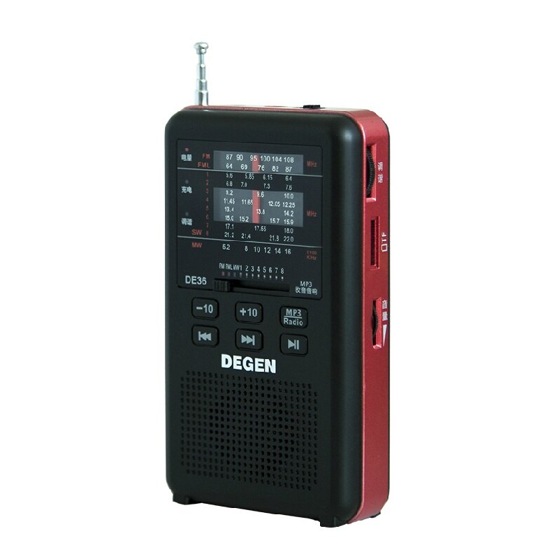 Degen DE36 FM/MW/SW Radio DSP Digital Tuning Receiver Portable Radio Recorder for student TF Card Music Play