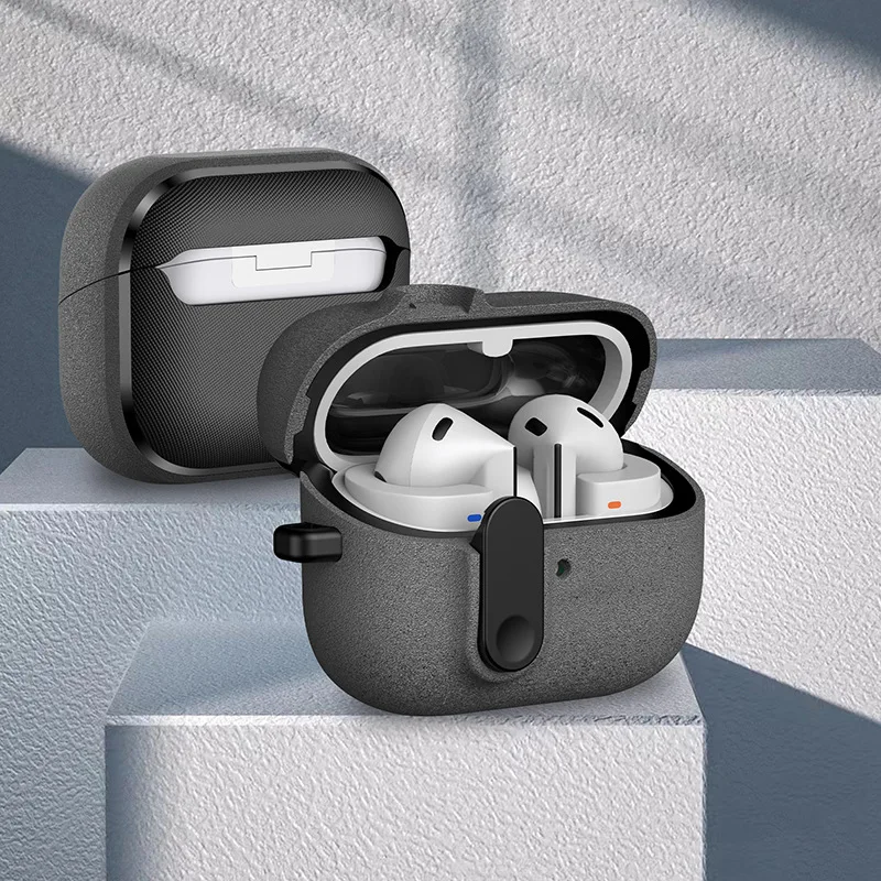 Para Huawei Freebuds Pro3 funda Freebuds Pro4 con cerradura segura a prueba de golpes bonita funda protectora de silicona para auriculares (piedra de arena)