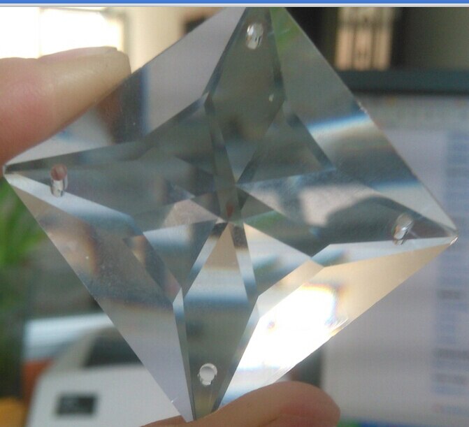 10 st/lot , 30mm 4 hål kristallglas facetterade fyrkantiga pärlor  k9 kristallkrona prismpärlor