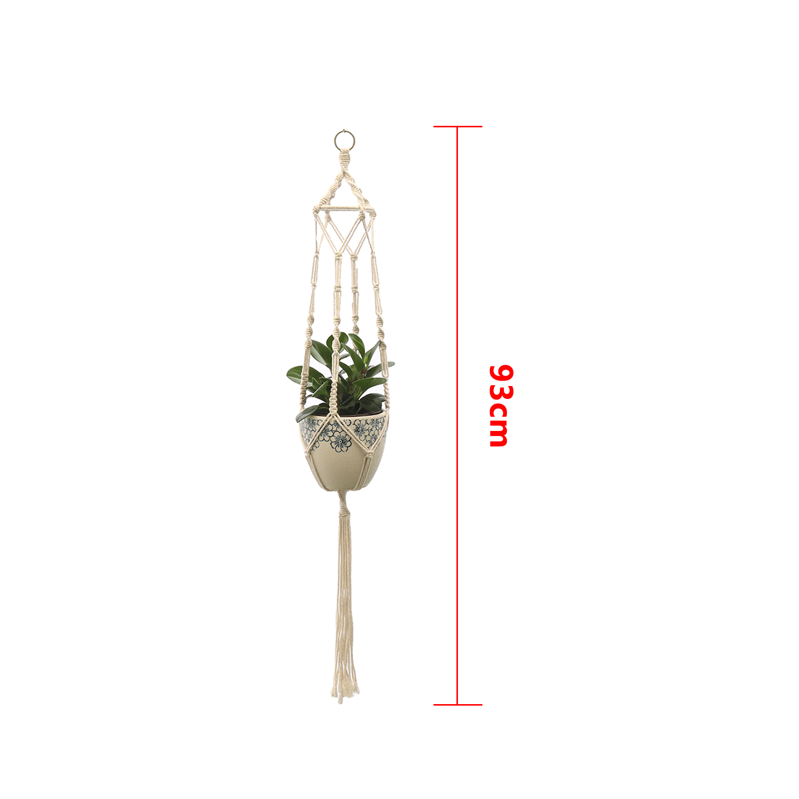 Handmade Macrame Hemp Rope Plant Hanger Basket Woven Hanging Flower Pot Wall Hang Planter Pot for Home Garden Decoration Tools: MULTI