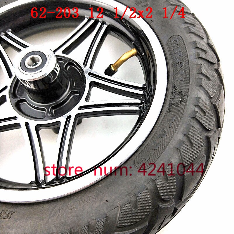 12.5 inch wheels 12 1/2 X 2 1/4 62-203 tire with inner tube and alloy rims fits Many Gas Electric Scooters and e-Bike