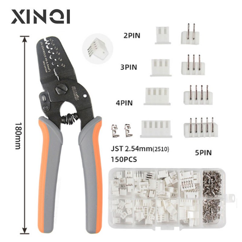 Pince à sertir JST XH-2.54, pour connecteurs JST 2.54 2510 avec prise de connecteur + aiguille + prise