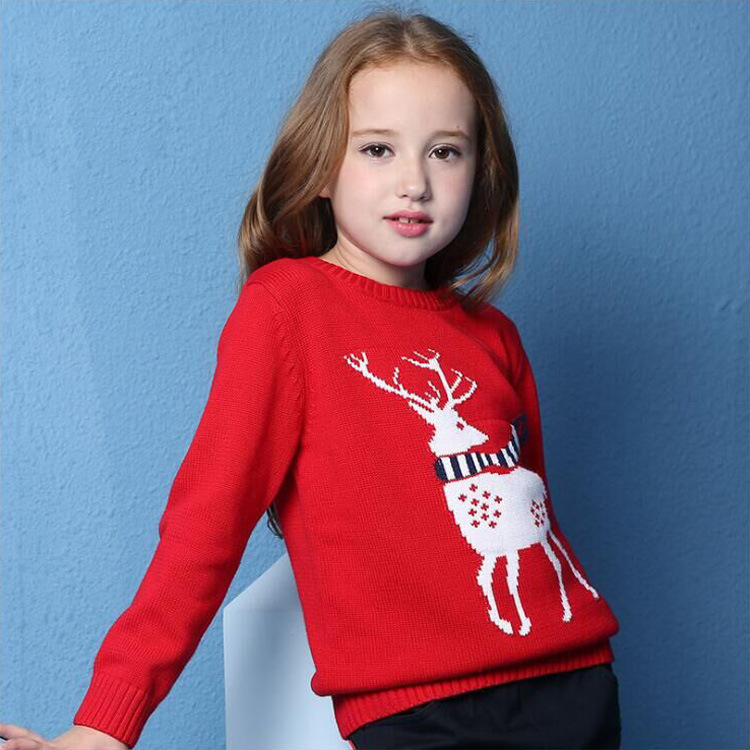 5-13 år efterårs sweater børnetøj jule teenage sweatere til drenge og piger store børn sweatere  kf658: Rød / 6