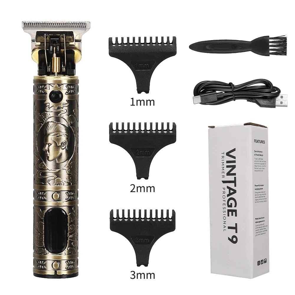 Coiffeur électrique avec affichage numérique LCD, chargement USB, batterie intégrée de grande capacité, longue durée de vie, sculpture, rasoir Bergame, populaire