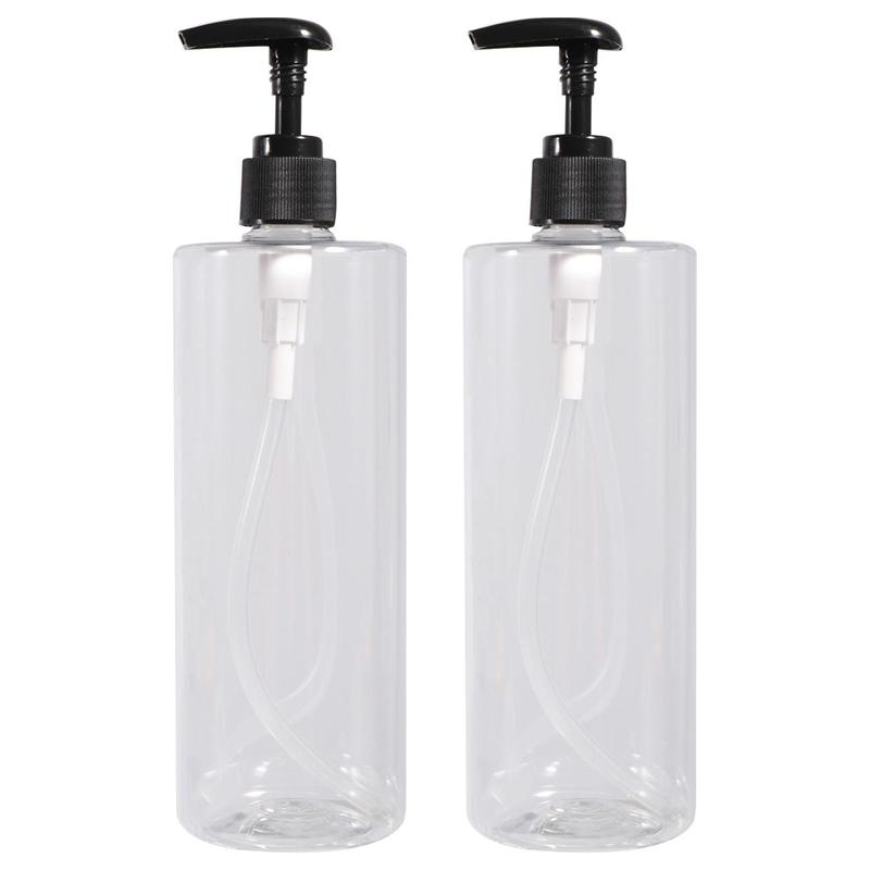 1/2/3 Stuks 500Ml Lege Praktische Fles Shampoo Fles Transparante Eenvoudige Opslag Fles Voor Foam Emulsie hoofd Wassen: Transparent 2pcs