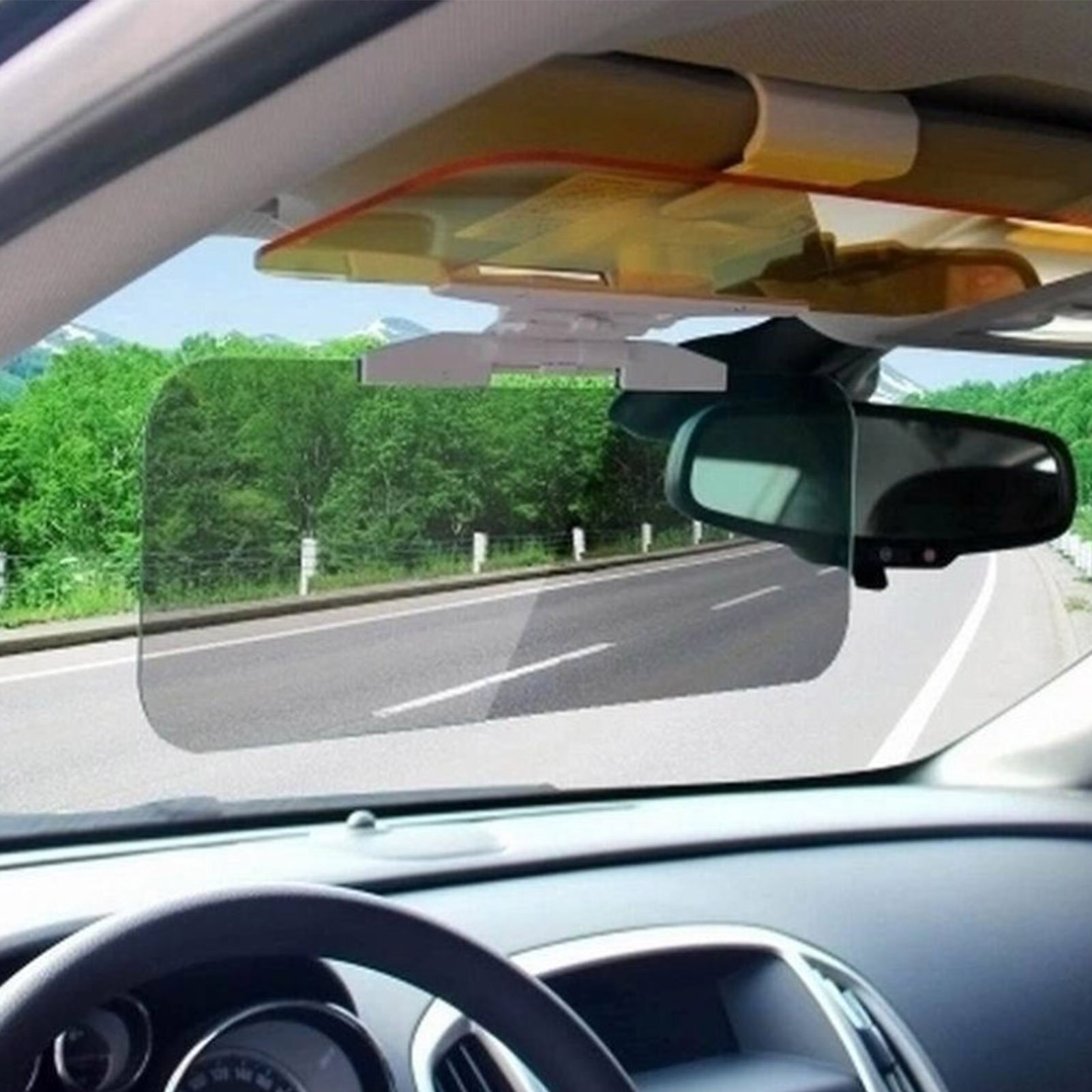 Car Sun Visor 2 In 1 Anti Glare HD Night Vision Car Sunshade Car Window Sunshade Sun Blocker UV Rays Blocker For Cars Accessory