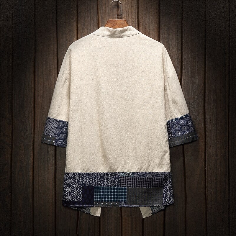 Japansk kimono traditionel herre tøj japansk kimono herre jakke mandlig kimono skjorte herre samurai kostume  aa001