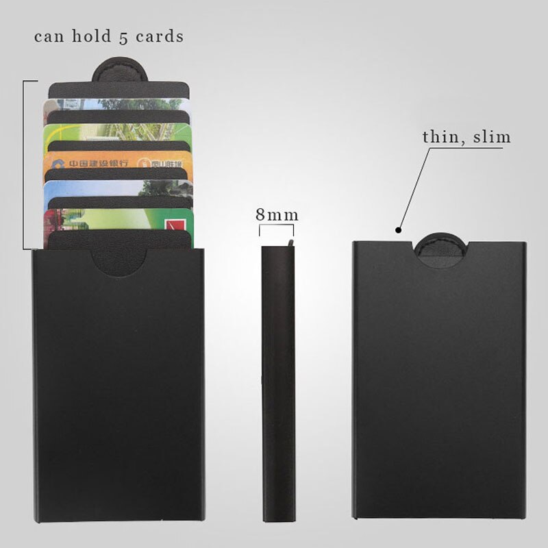 Casual Slim Pull UP Credit ID Card Holder Cards Case Thin Cardholder for Men Women