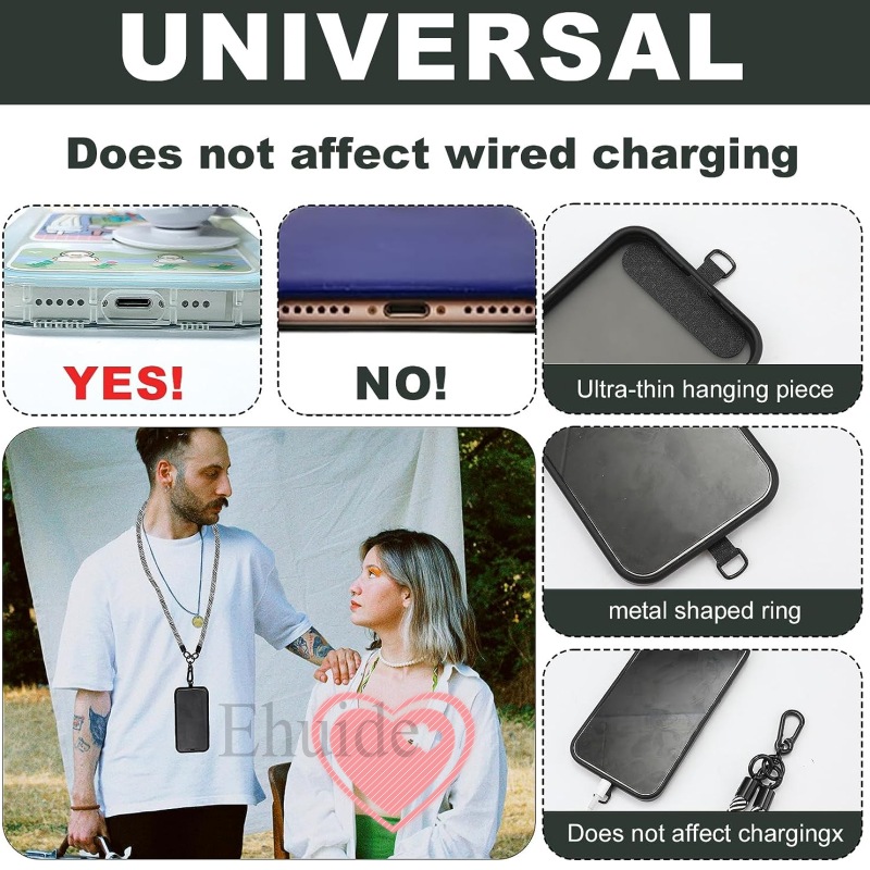 Multifunctional Cell Phone Lanyard Adjustable Crossbody Neck Nylon Shoulder Strap Universal 1 CM Thick Rope Mobile Case Cover