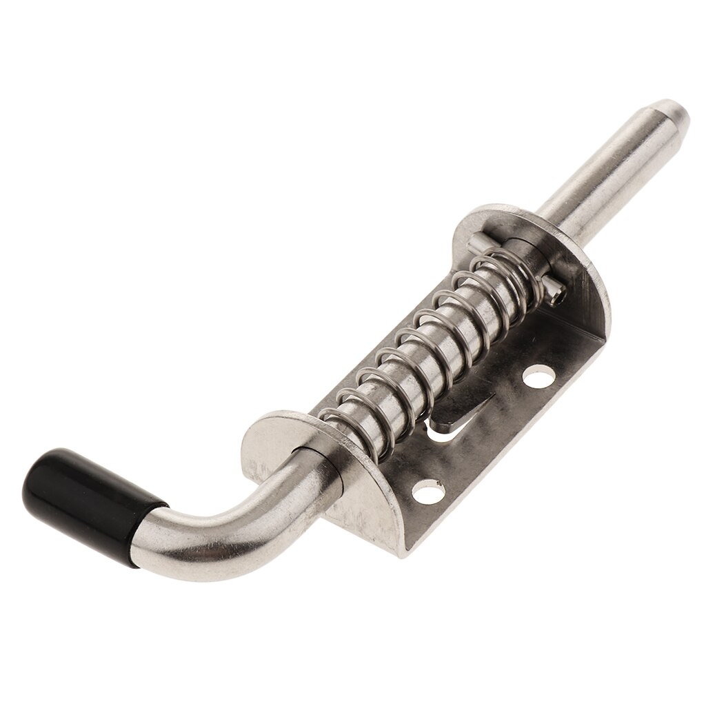 Bolt Spring Loaded Latch Home Cabinet Furniture Spring Latch with Black Handle 10mm 1 Pcs