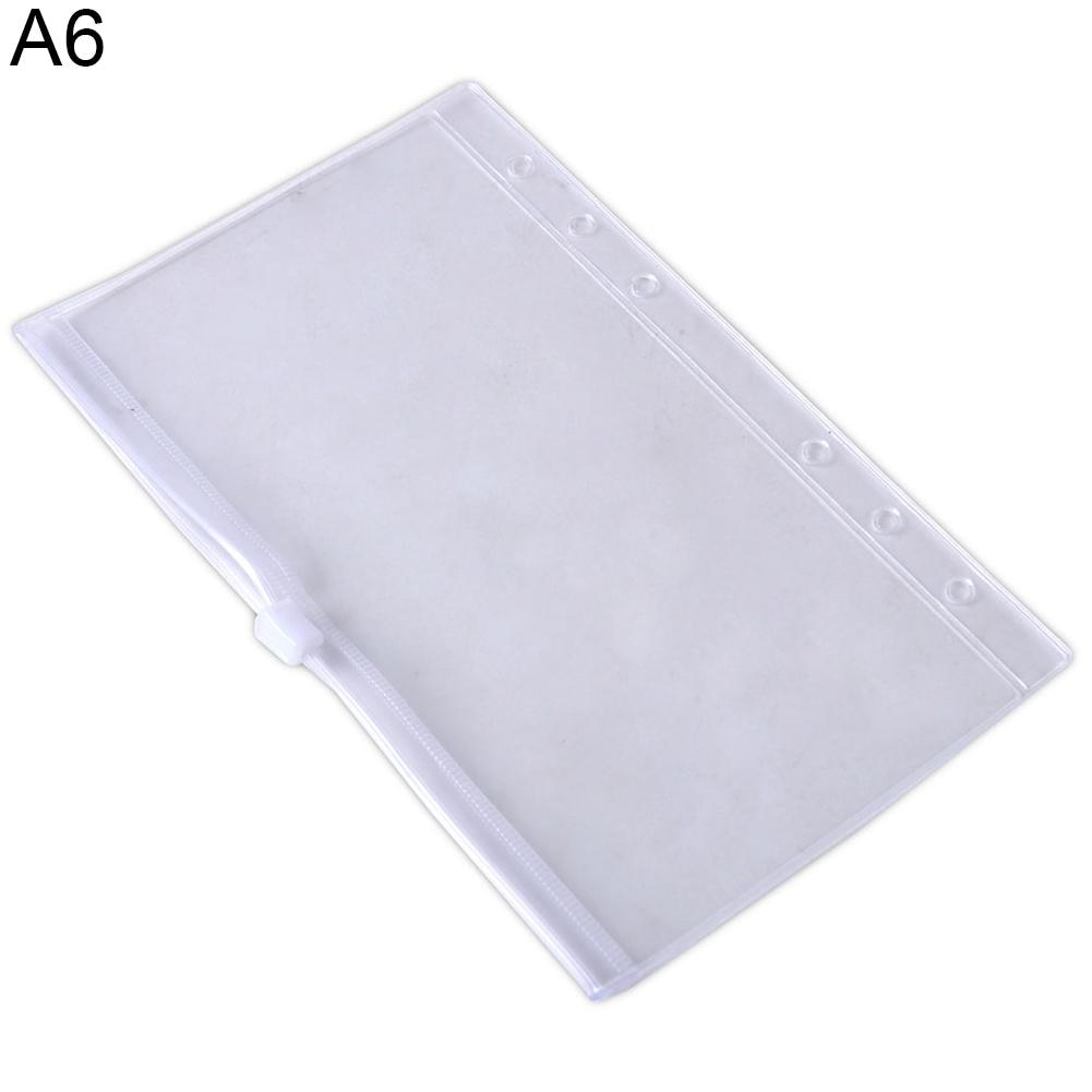 A5/A6/A7 Zippered Lock Envelope Document File Bag Transparent Pocket Organizer: A6