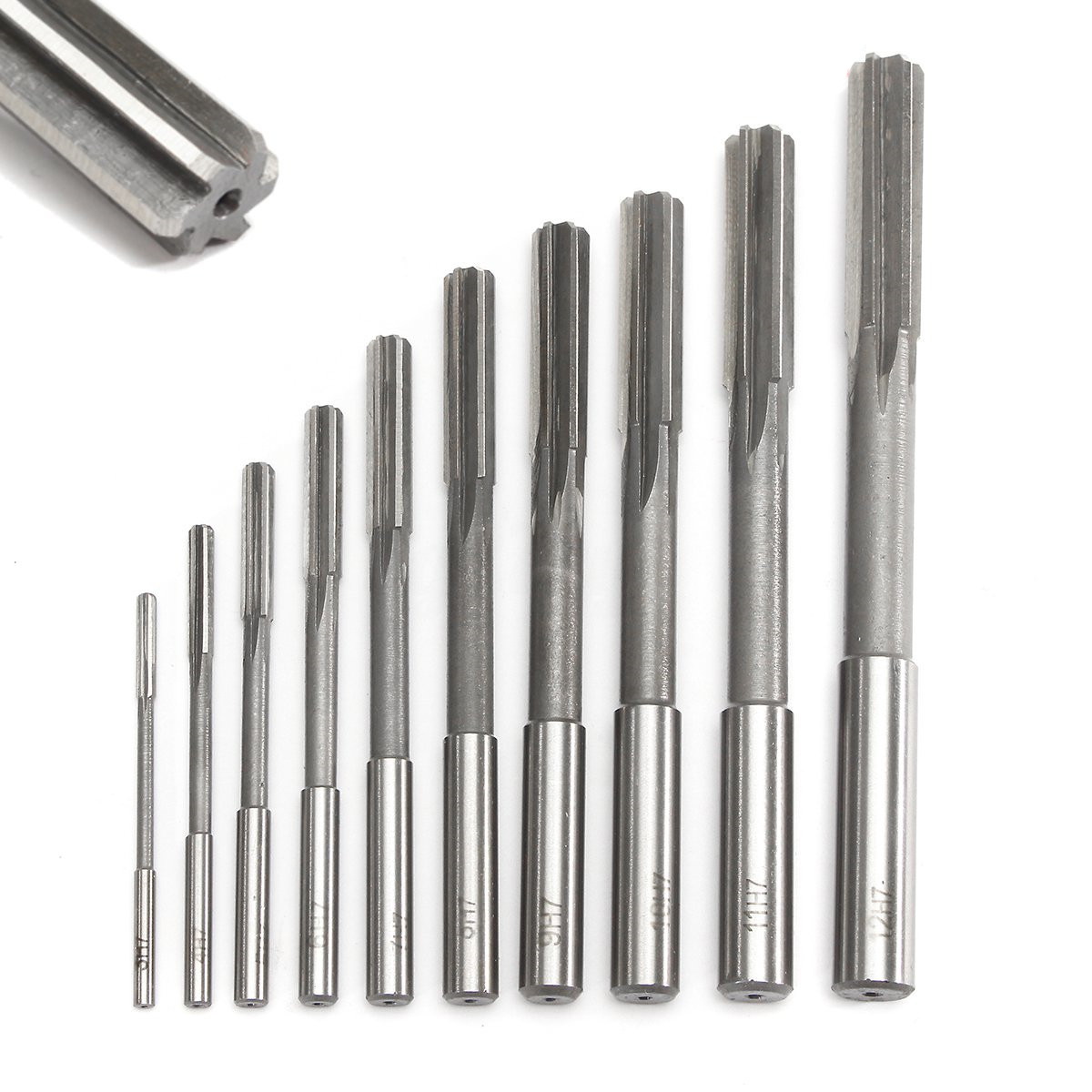 10 stks HSS H7 Rechte Shank Frezen Ruimer Set Precisie Opspannen Machine Cutter Tool 3/4/5/6/7/8/9/10/11/12mm Voor Ruimen