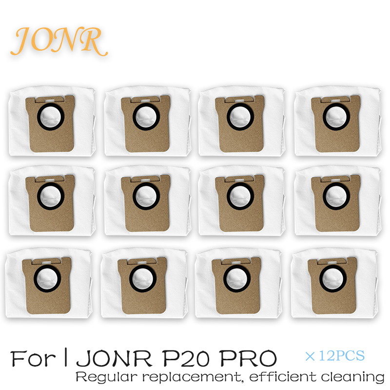 Tilbehør til jonr  p20 pro støvsugerrobot, sidebørste, moppeklud, støvpose, effektiv mikrofiber, reservedele til rengøring: Mørk khaki