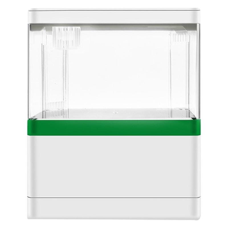 Kit de acuario LED acrílico, minitanque de escritorio de 1.5L con filtración e iluminación LED, soporte oculto para teléfono, carga USB: green