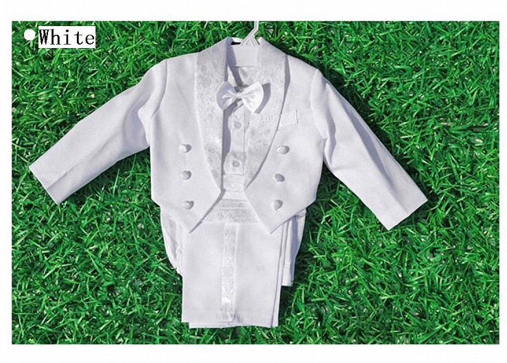Costume de mariage pour enfants garçons | Smoking pour garçons, Blazers pour garçons/costumes pour mariages (veste + pantalon + cravate + ceinture + chemise) 1-10T: WHITE / 12M