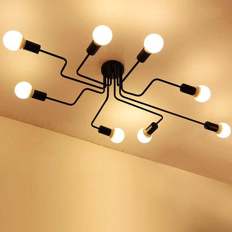 Meerdere Staaf Smeedijzeren Plafond Verlichting Nordic Vintage Industriële Loft Plafond Lampen Voor Thuis Verlichtingsarmaturen