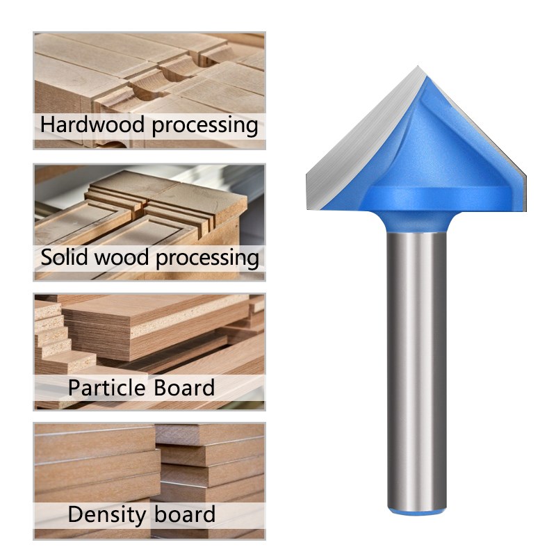 Fresa de 6mm, broca en V, broca enrutadora de MDF de madera maciza 3D, fresas de 60 90 120 150 grados
