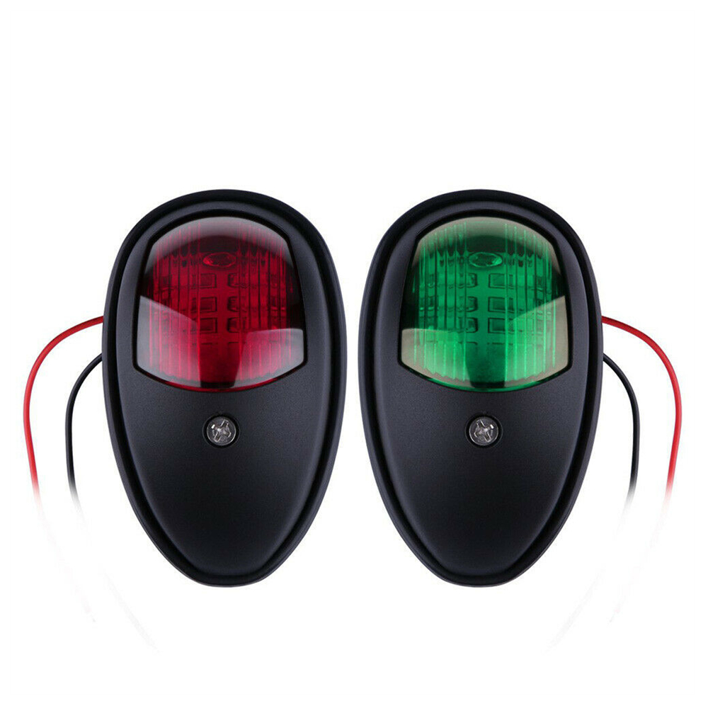Luces de navegación para barcos, luces de navegación para yates marinos de 12V y 24V, luz marina roja y verde, 2 uds.