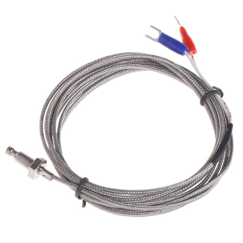 Gevind  m6 skruesonde temperaturføler termoelement k type kabel 2m 0-600 grader