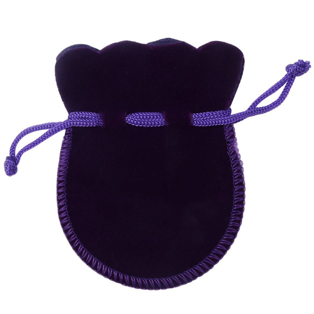 50 kpl/pussi korupakkaus pyöreä samettipussi 7 x 9cm korulaukkua kiristysnyöripussit &amp; pussit: Violetti