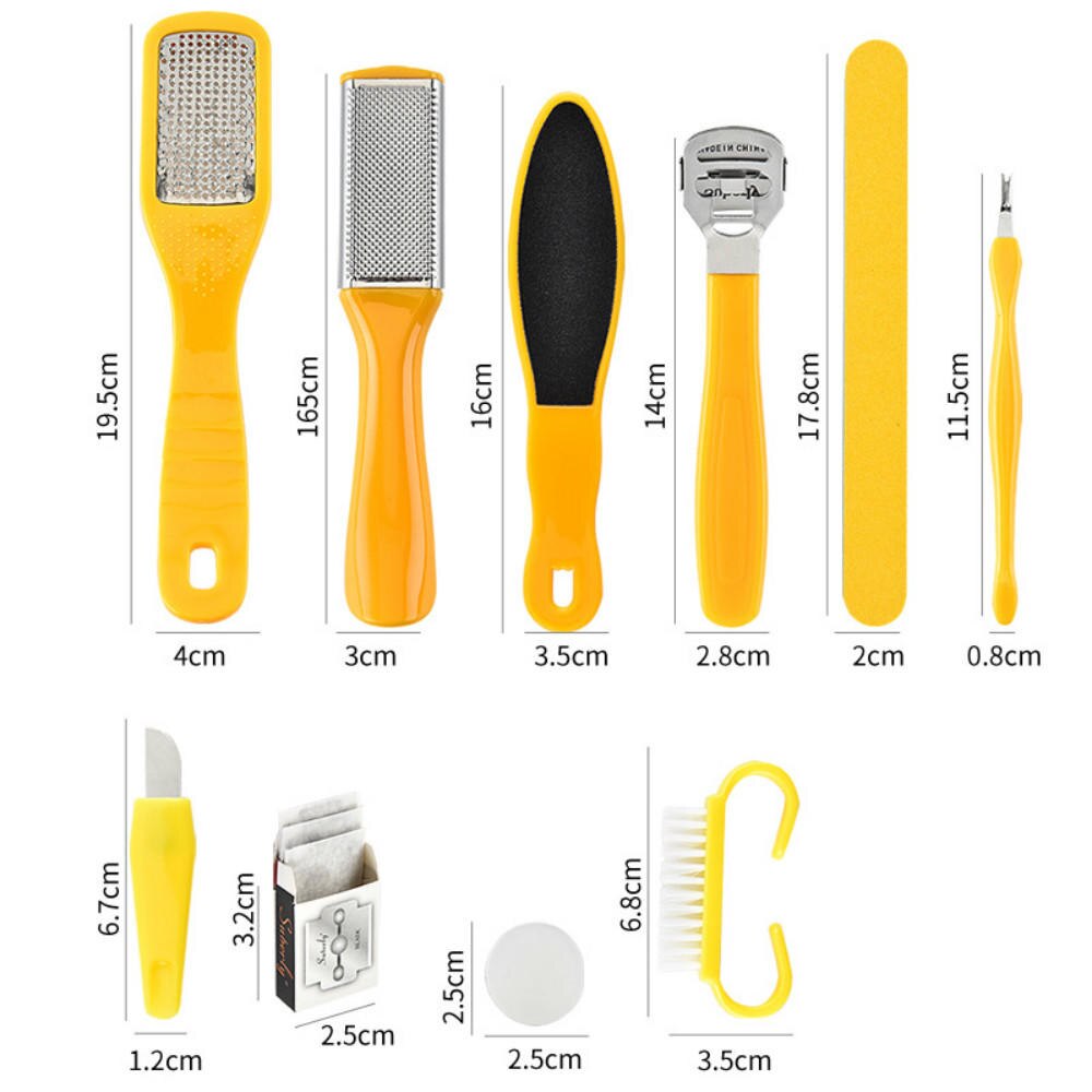 10 In 1 Foot Care Kit Pedicure Tools Set Stainless Steel Foot Rasp Foot Dead Skin Remover Clean Toenail Care Kit
