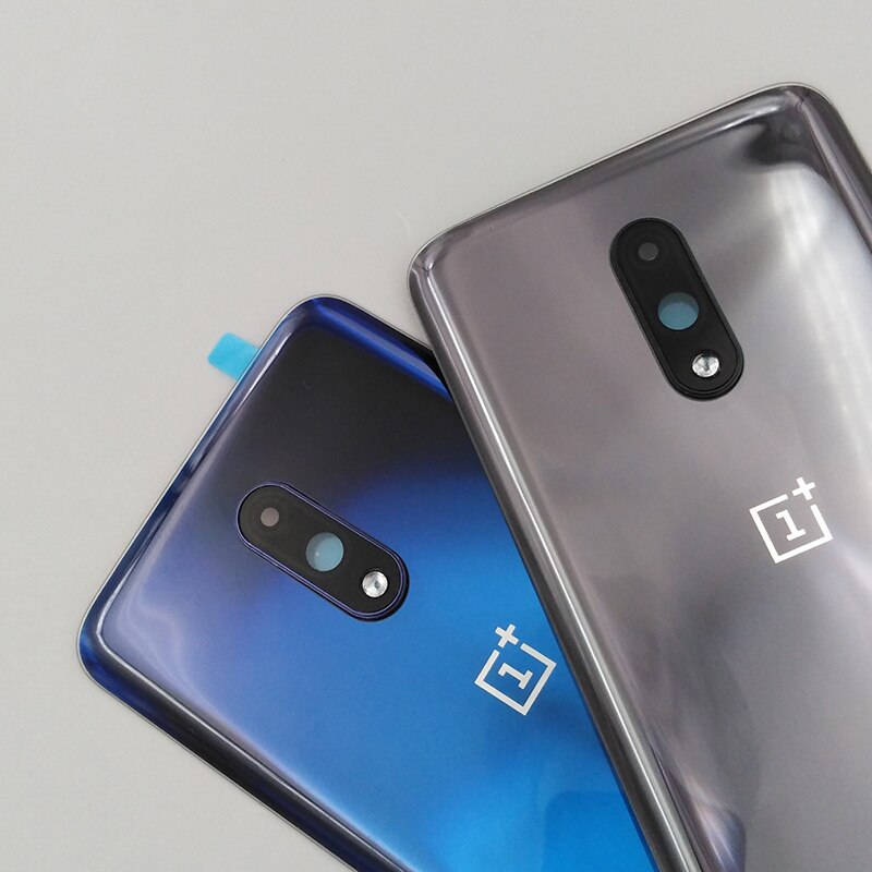 Oneplus 7 parti posteriori di riparazione della custodia della batteria di ricambio del coperchio dell&#39;alloggiamento dello sportello del pannello posteriore in vetro per One Plus 1 + 7 con obiettivo della fotocamera + Logo