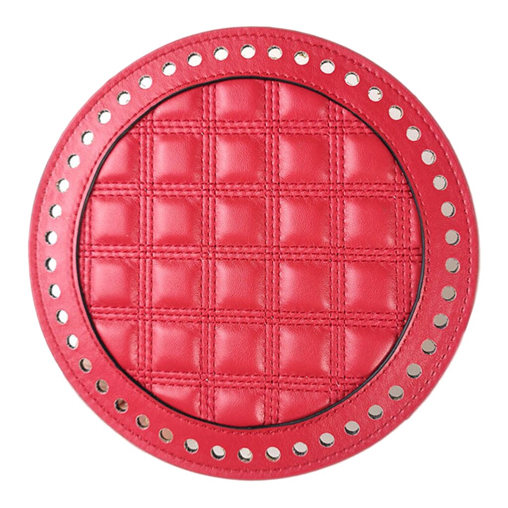 DIY Crochet Bag Nail Bottom Shaper Pad Leather Bag Weaving Bag Insert Cushion PU Base Round: Red