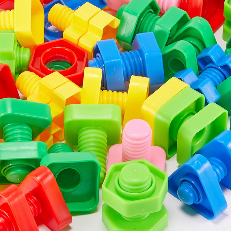 Store skrue legetøj store skruer sæt farve figurer matcher spillet 4 x 5cm større skruer til baby børn samling legetøj pædagogiske spil blokke