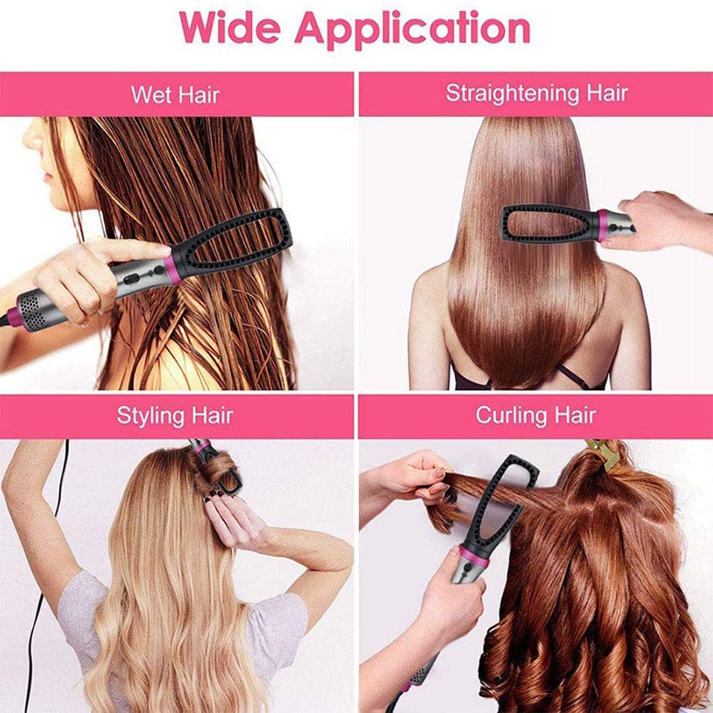 5 in 1 Beauty Salon Home use Hair Blow Dryer Air Brush Styler Negative Ion Hair Straightener Volumizer Hair Curler Hair Care