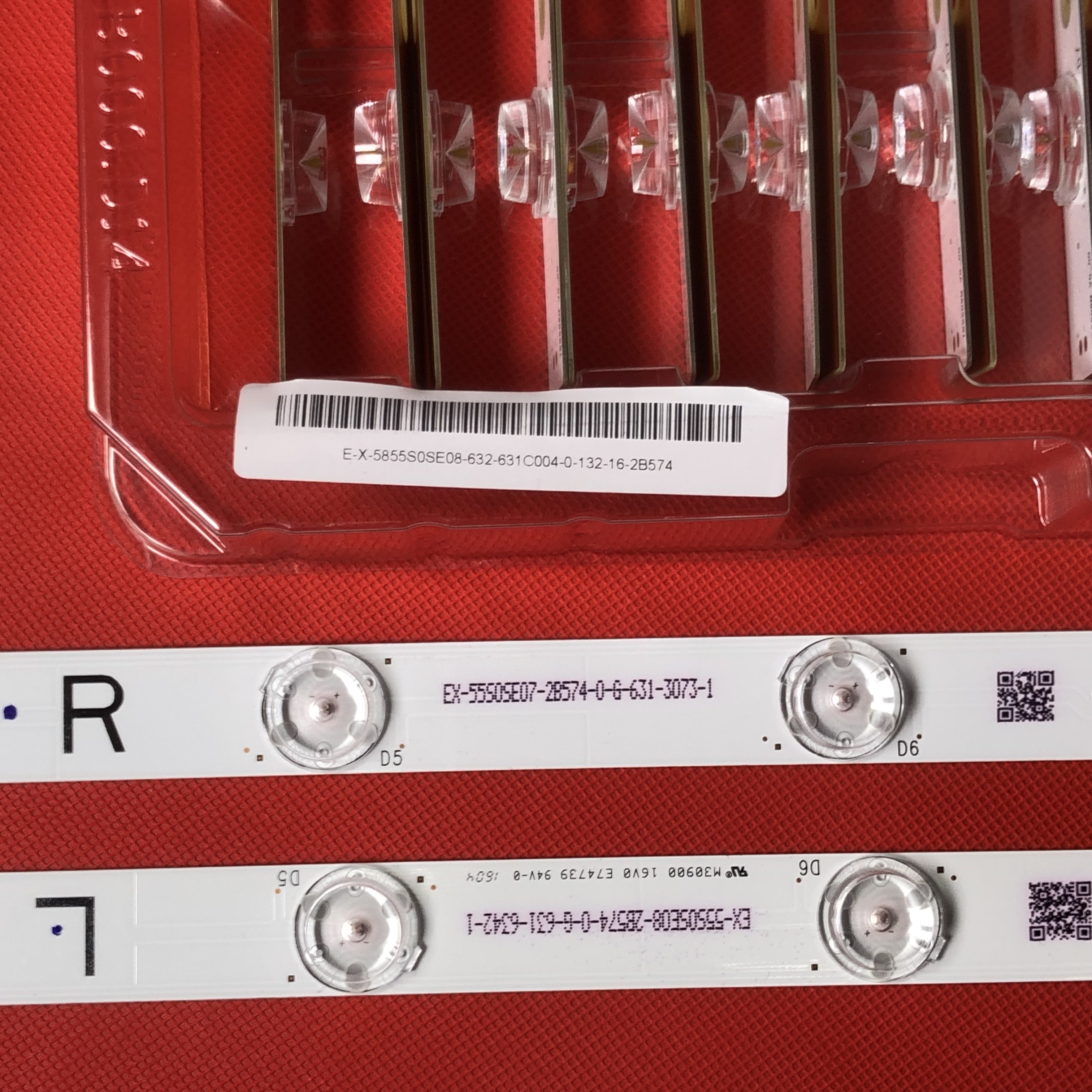 100% 16PCS(8R+8L) LED Backlight Strip For TX-55DX603E TX-55AX630B TX-55DX635E 55DXU601E L5EDDYY00849 TB5509M 550TV01 550TV02