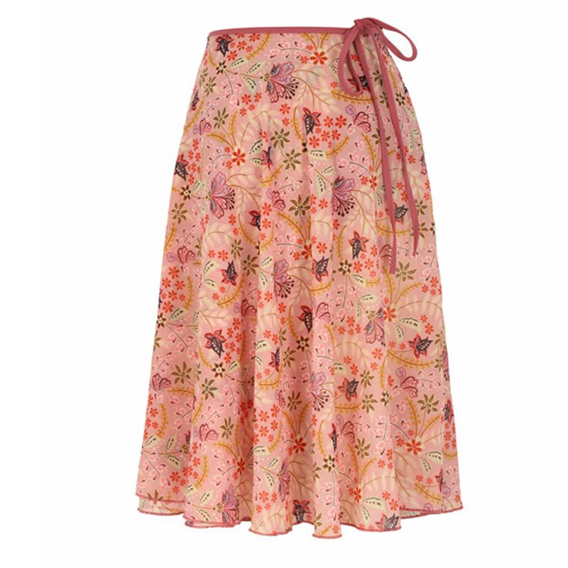 Middle Long Chiffon Watercolor Printed Ballet Skirt Dress Adult Women Lyrical Soft Lace Up Dance Practice Skirts: purple