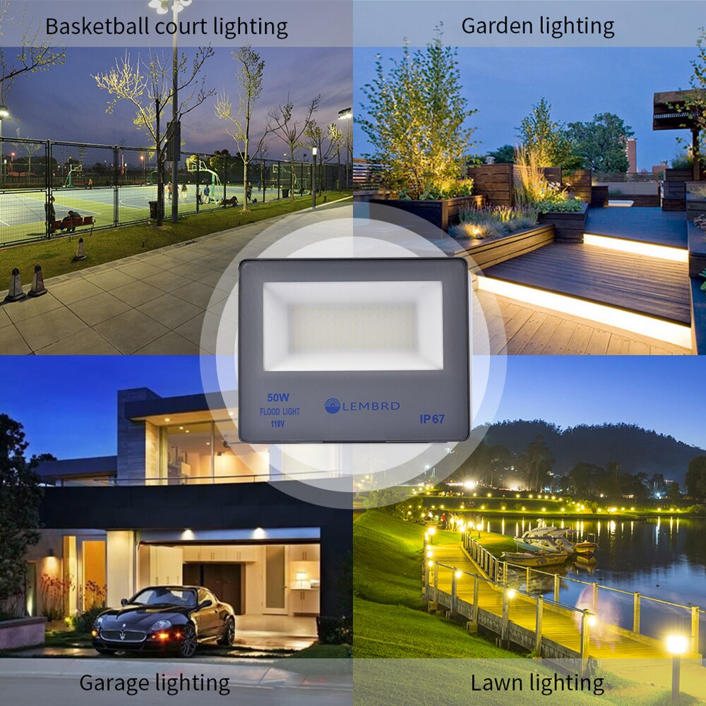 LED Flood Light 50W 100W 150W 200W 300W 110V/220V Waterproof IP67 Spotlight Outdoor Garden Lamp Led Floodlight
