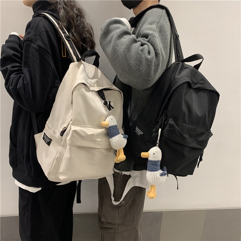 Mochila de viagem masculina de grande capacidade, mochila de estudante adolescente, lona preta impermeável mochila de trabalho feminino, mochila de computador portátil